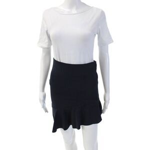 Zara W&B Womens Black Flare Mini Skirt Polyester Blend Size M